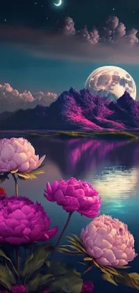 Flower Water Sky Live Wallpaper
