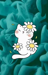 Flower White Cartoon Live Wallpaper