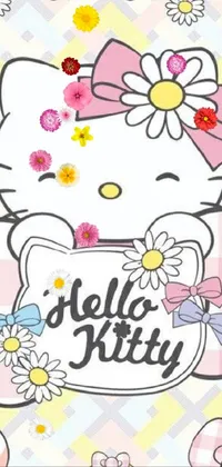 This adorable live wallpaper features everyone's favorite character, Hello Kitty, with a charming basket of flowers