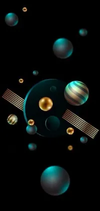 This captivating phone live wallpaper showcases a futuristic space station, set against a dark background
