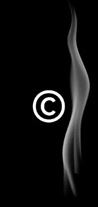 This live wallpaper showcases a bold, minimalistic design centered on the letter "c" surrounded by smoke on a black background