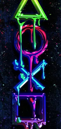 Looking for a bold and stunning live wallpaper that's inspired by cyberpunk aesthetics? Check out this mesmerizing neon wallpaper! Featuring a neon object in close-up on a black backdrop, this wallpaper draws inspiration from ancient symbols such as the ankh and modern motifs like the X logo