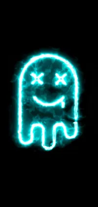 Introducing a stunning phone live wallpaper that features a neon smiley face on a holographic design by Joe Bowler