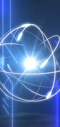 Decorate your phone with a stunning live wallpaper depicting a glowing sphere hologram and dynamic energy trails