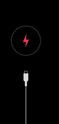 This phone live wallpaper by Android Jones features a close-up of a charging cable on a black background with lightning bolts