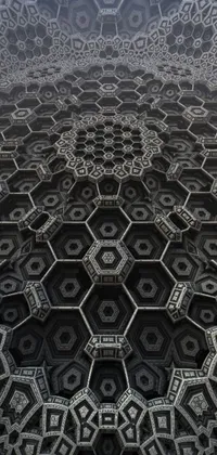 This phone live wallpaper boasts a captivating close-up of a building's microscopic pattern, captured by Shutterstock's Jon Coffelt