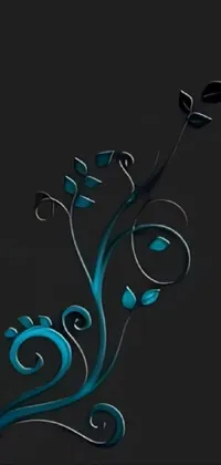 Enhance your phone's aesthetic with a stunning blue flower live wallpaper on a black background