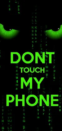 The "Don't Touch My Phone" live wallpaper showcases a cell phone with a striking design backed by tachisme artwork