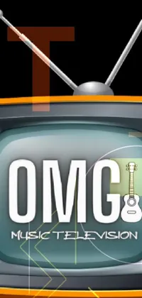 This phone live wallpaper showcases an old television with popular phrases like "omg" and references to websites such as Tumblr