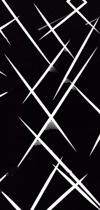 This live wallpaper features a sharp, minimalist design with black and white geometric lines forming abstract patterns that intersect and overlap