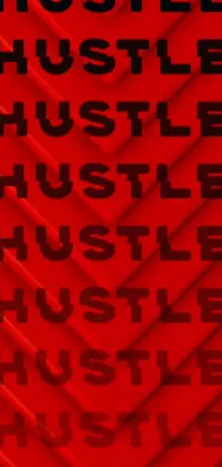 This live phone wallpaper features a bold and energizing design with the repeated word "hustle" in a vibrant, futuristic font