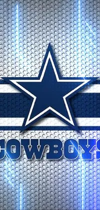 This phone live wallpaper showcases the Dallas Cowboys logo set against a metal background, adorned with Sots Art style features, meshes, and symbols of femininity