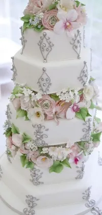 Adorn your phone screen with this exquisite live wallpaper featuring a stunning wedding cake design