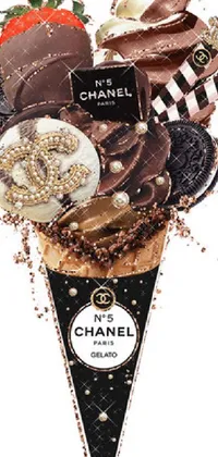 Add a touch of elegance and luxury to your phone's home screen with this gorgeous Chanel ice cream cone live wallpaper