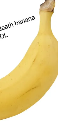 This live phone wallpaper features a detailed close-up of a banana with a vibrant yellow hue against a white background