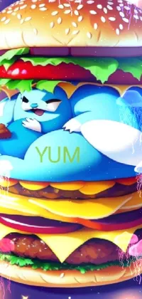Food Blue Bun Live Wallpaper