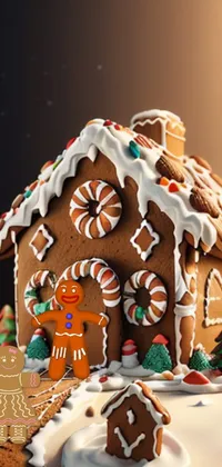 Food Brown Gingerbread House Live Wallpaper