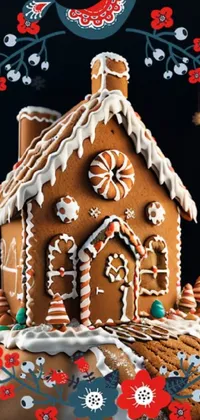 Food Cake Decorating Gingerbread House Live Wallpaper