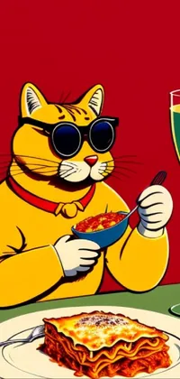 Food Cat Tableware Live Wallpaper