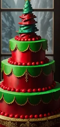 Food Christmas Tree Cake Decorating Live Wallpaper