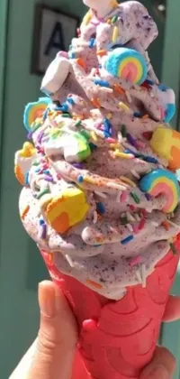 Bring some color to your phone's screen with this funky live wallpaper that showcases a mouth-watering ice cream cone with a delicious whipped cream topping