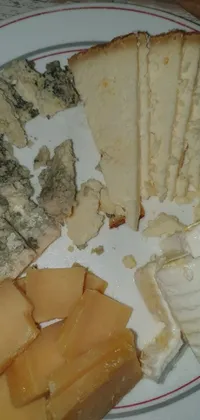 Indulge in the delicious sight of cheese & crackers in this live phone wallpaper