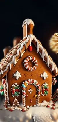 Food Gingerbread House Cake Decorating Live Wallpaper
