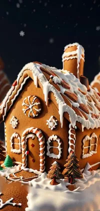 Food Gingerbread House Cake Decorating Live Wallpaper