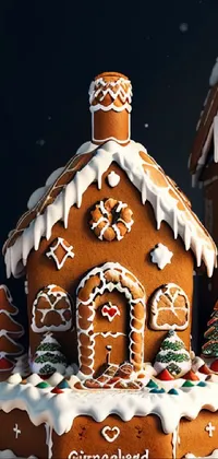 Food Gingerbread House Cake Decorating Supply Live Wallpaper