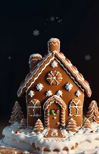 Food Gingerbread House Cake Live Wallpaper