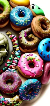 skull in donuts Live Wallpaper