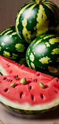Food Green Watermelon Live Wallpaper