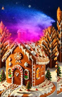 Food House Gingerbread House Live Wallpaper