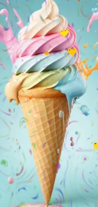 Food Ice Cream Cone Azure Live Wallpaper
