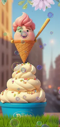 Food Ice Cream Cone Cake Decorating Live Wallpaper