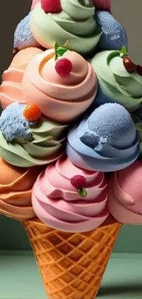 Food Ice Cream Cone Hand Live Wallpaper