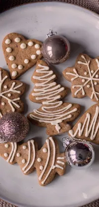 Get in the festive spirit with this cookie plate live wallpaper for your phone