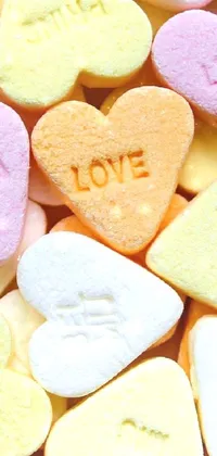 #love heart sweets  Live Wallpaper