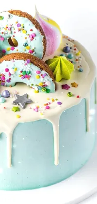 Indulge in the sweetest live wallpaper with a delectable cake sitting atop a white plate