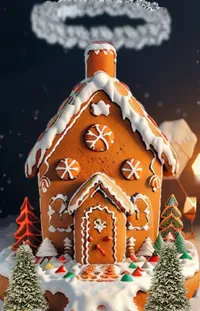 Food Lighting Gingerbread House Live Wallpaper