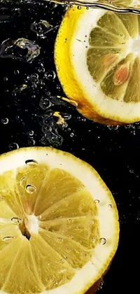 Get a refreshing and vibrant live wallpaper for your phone with slices of lemon floating in water