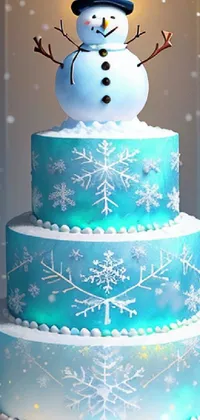 Food Snowman Cake Decorating Live Wallpaper