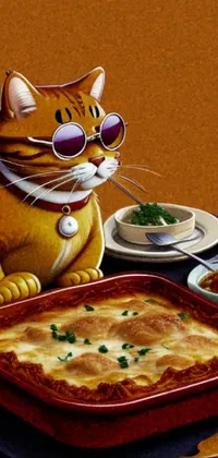 Food Tableware Cat Live Wallpaper