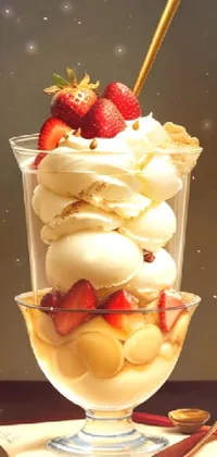 an ice cream sundae on a warm evening  Live Wallpaper