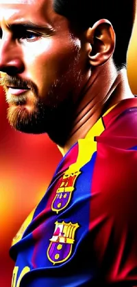 This lively live wallpaper features a close-up of a bearded man in a soccer uniform