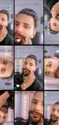 This live wallpaper for your phone offers multiple holographic images of a man with various facial expressions, sitting in a spaceship and pondering