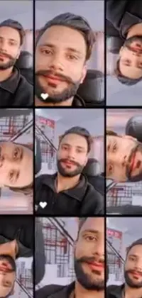 This phone live wallpaper features a fun and dynamic collage of multiple graphics and visuals, including various facial expressions, a picture, Instagram, and TikTok elements