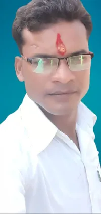 This live wallpaper features a sophisticated man wearing glasses and a white shirt, depicted in a realistic image that showcases his confident and intelligent demeanor