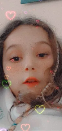 This surreal live wallpaper showcases a mysterious portrait of a child laying on a bed