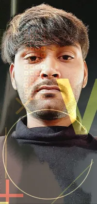 This phone wallpaper depicts a close-up of a person holding their cell phone